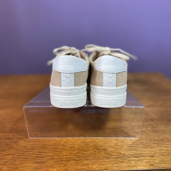 Soludos Women's The Ibiza Platform Sneaker 6 Sand Suede Casual Travel Neutral - Picture 5 of 12